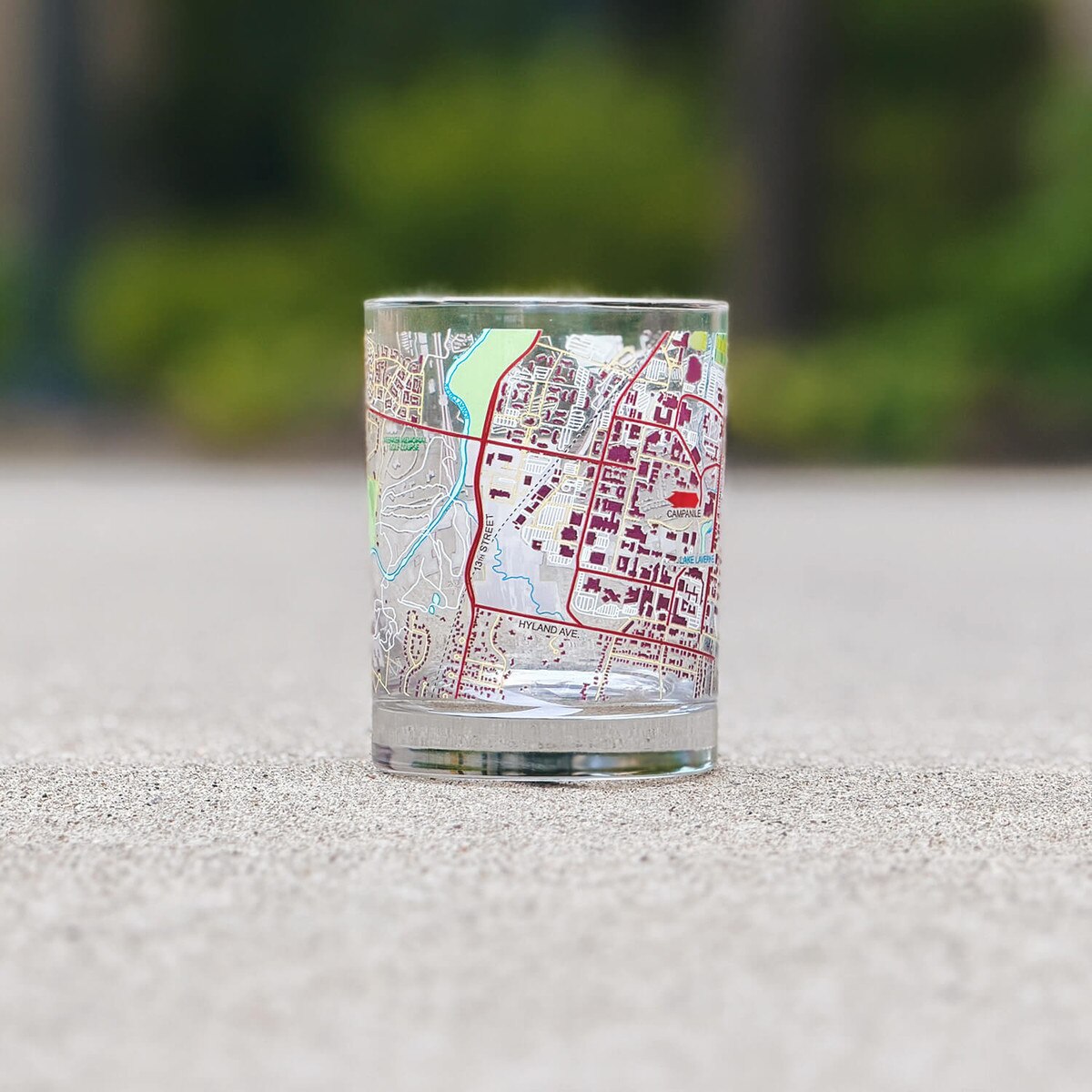 RFSJ I-State Campus Map Rocks Glass (14oz)